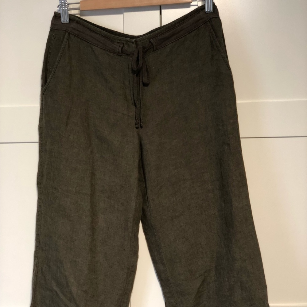 🌟SOLD Talbots linen crop pants. Brown color. Size 4P